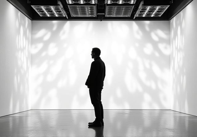 Adaptive lighting studio with high-contrast shadows