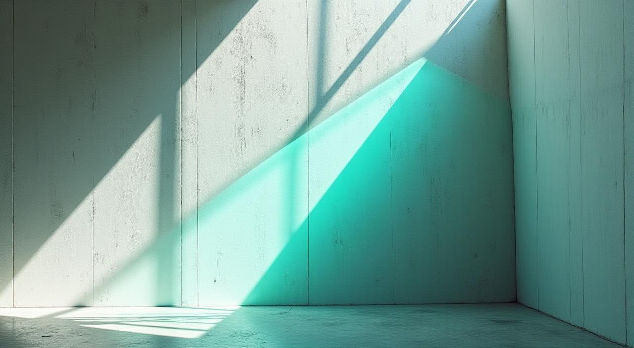 Abstract interplay of sharp shadows and neon light